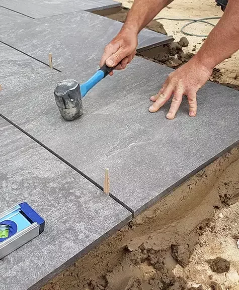 Slabs being laid